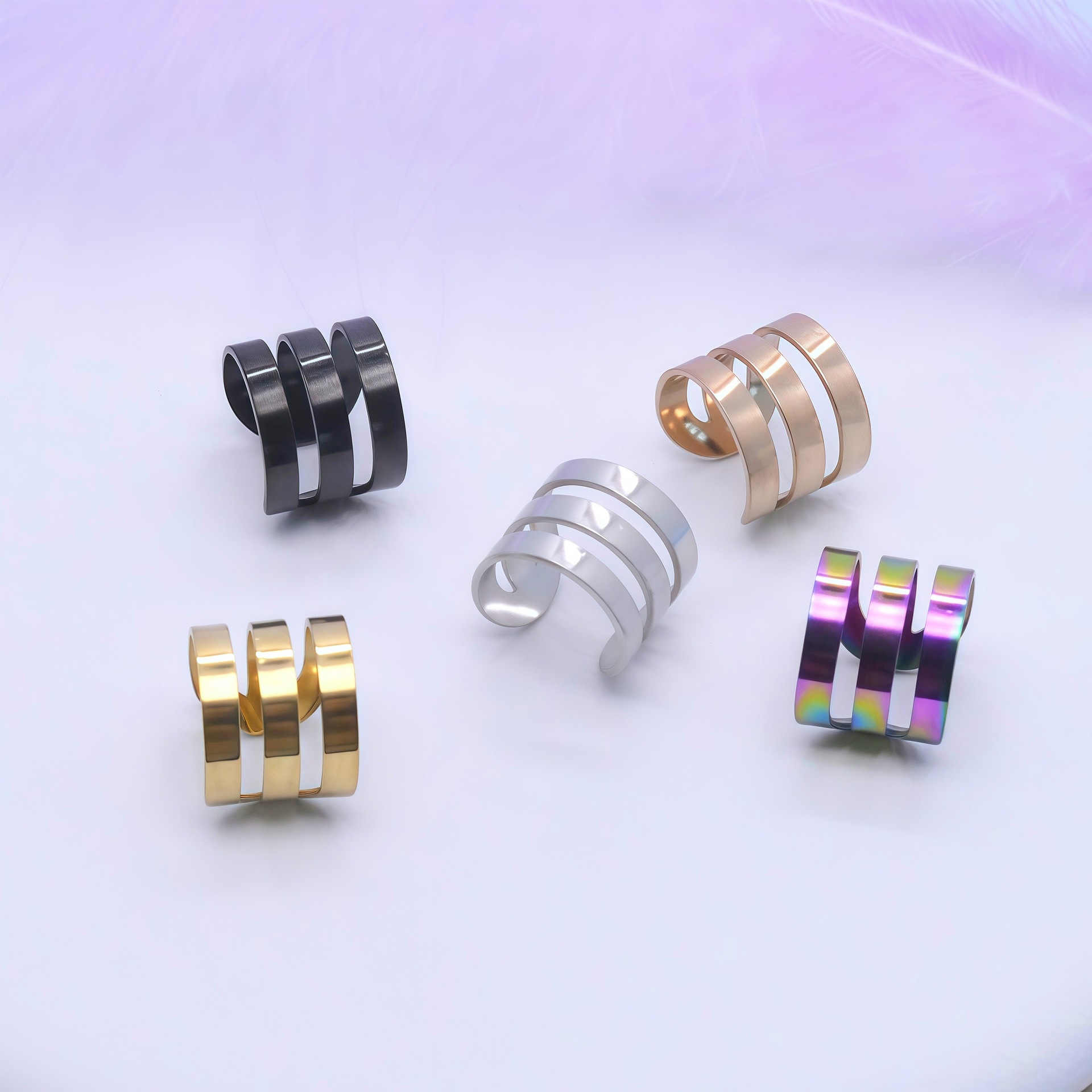 Factory Direct Sales Trendyy Stainless Steel C-Shaped Ear Clips Simple Earrings Cross-Border Fashion Men's and Women's Ear Clips Bone Jewelry Accessories