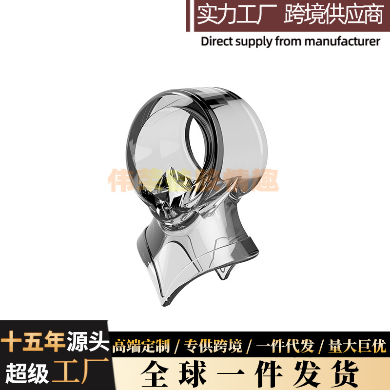 Tpe Triple Lock Ejaculation-Delaying Penis Ring Masturbation Three-Hole Crystal Male Anti-Ejaculation Erotic Adult Products