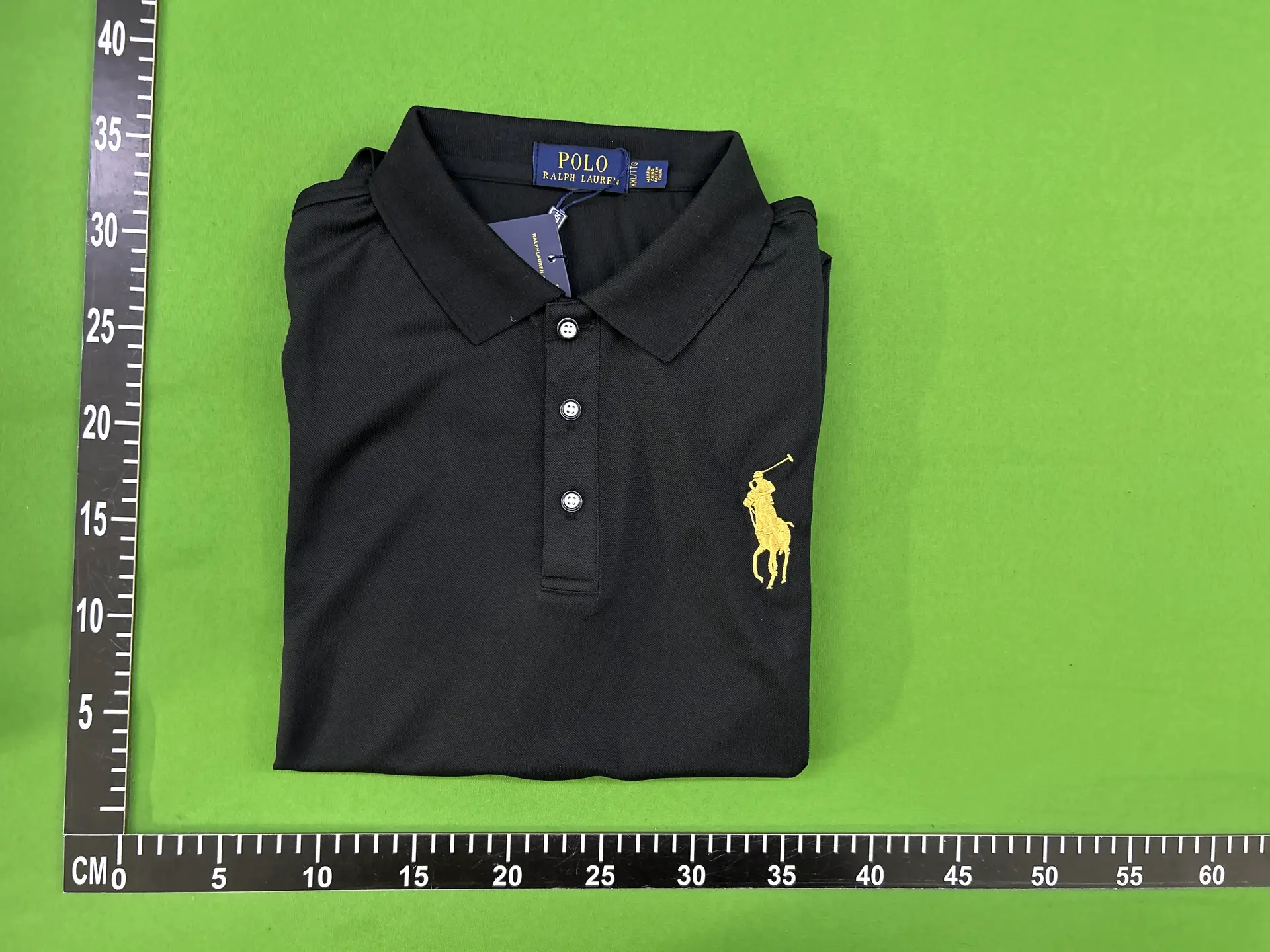 Polo Ralph Lauren Black Polo Shirt with Gold Pony Logo