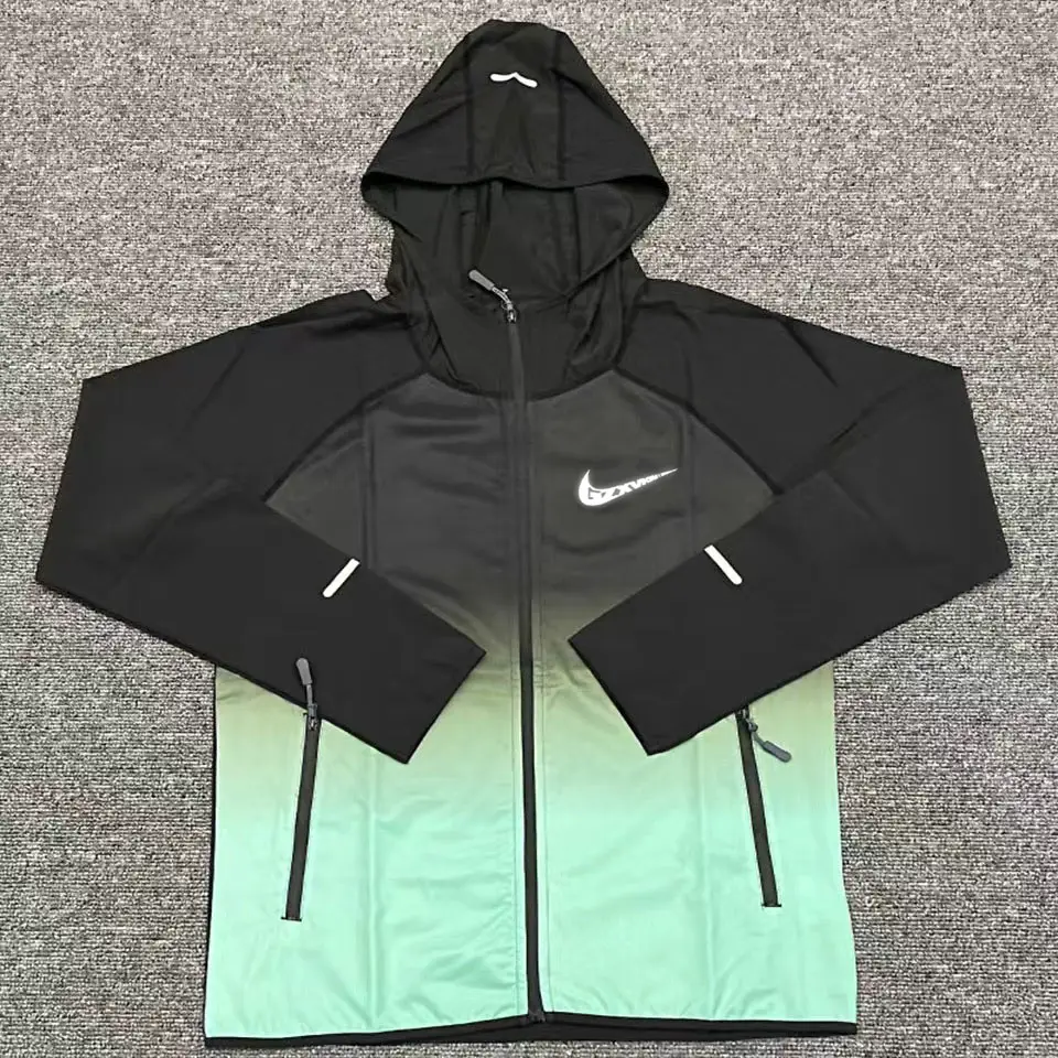 Sports Student Track and Field Running Outwear Men and Women Same Style Gradient Sun Protection Clothing Thin Breathable Quick-Drying Training Sports Windbreaker