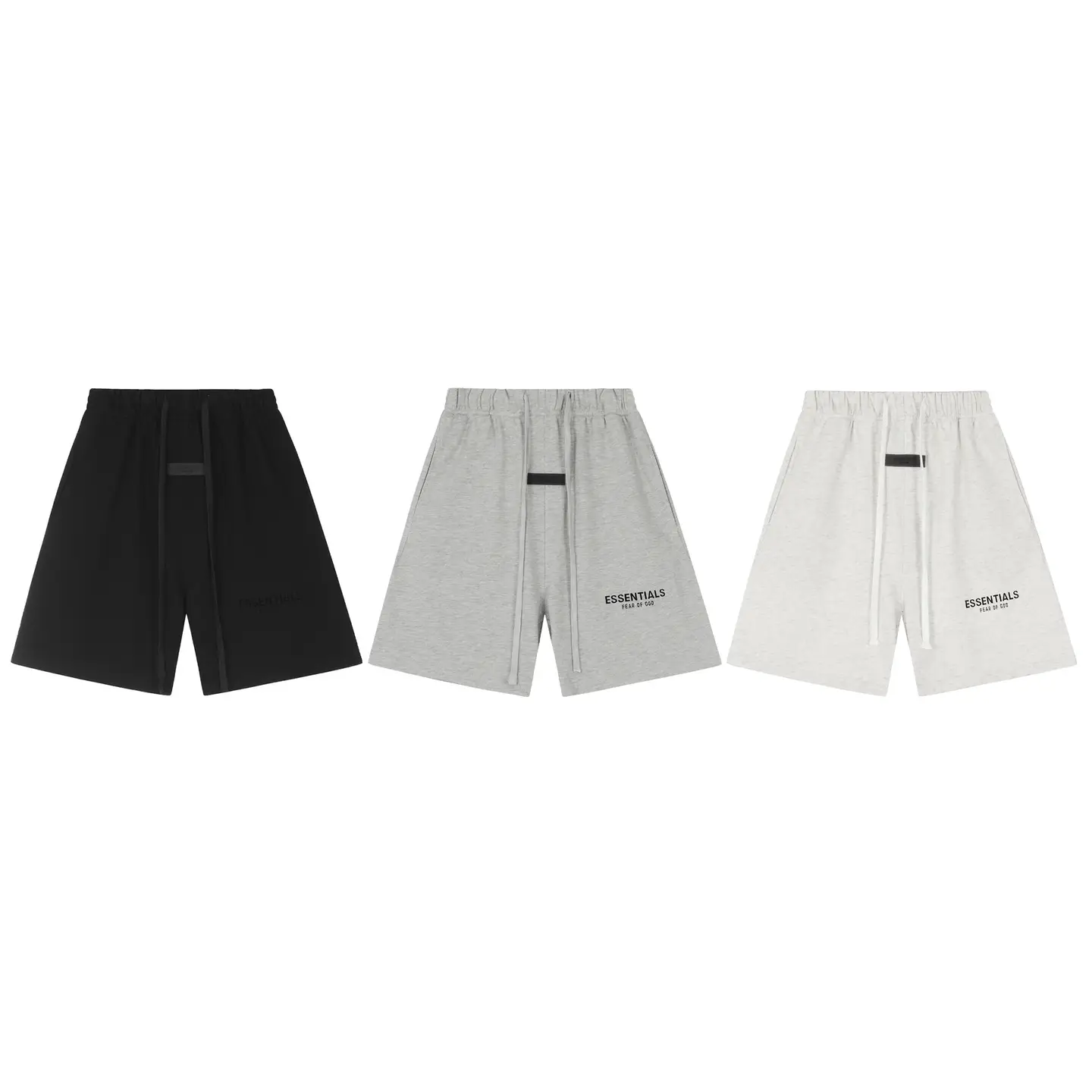 Essentials Fear of God Drawstring Shorts Black Grey White