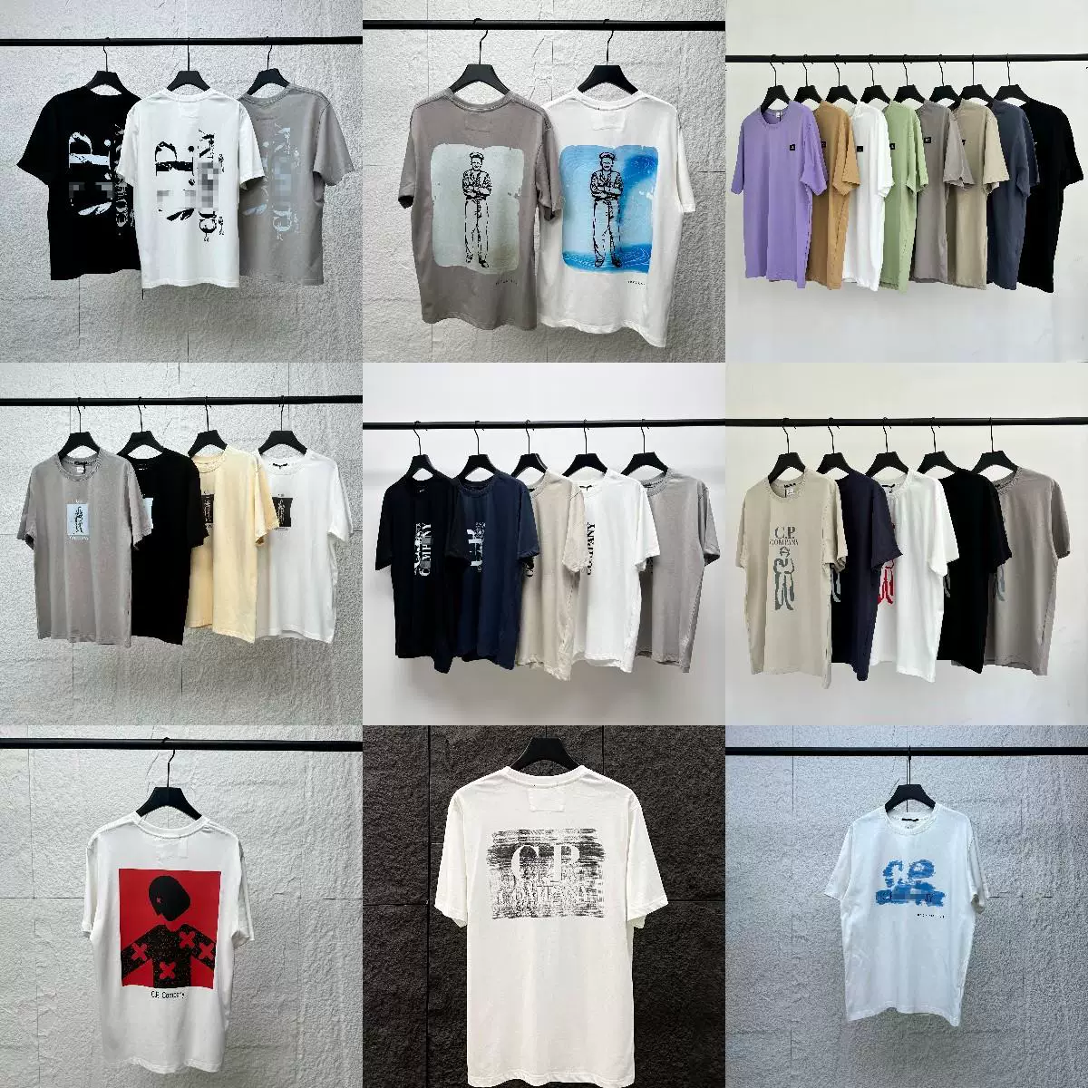 Foreign trade men's CP glasses pure cotton embroidery casual round neck short sleeved T-shirt handsome and simple casual outdoor sports