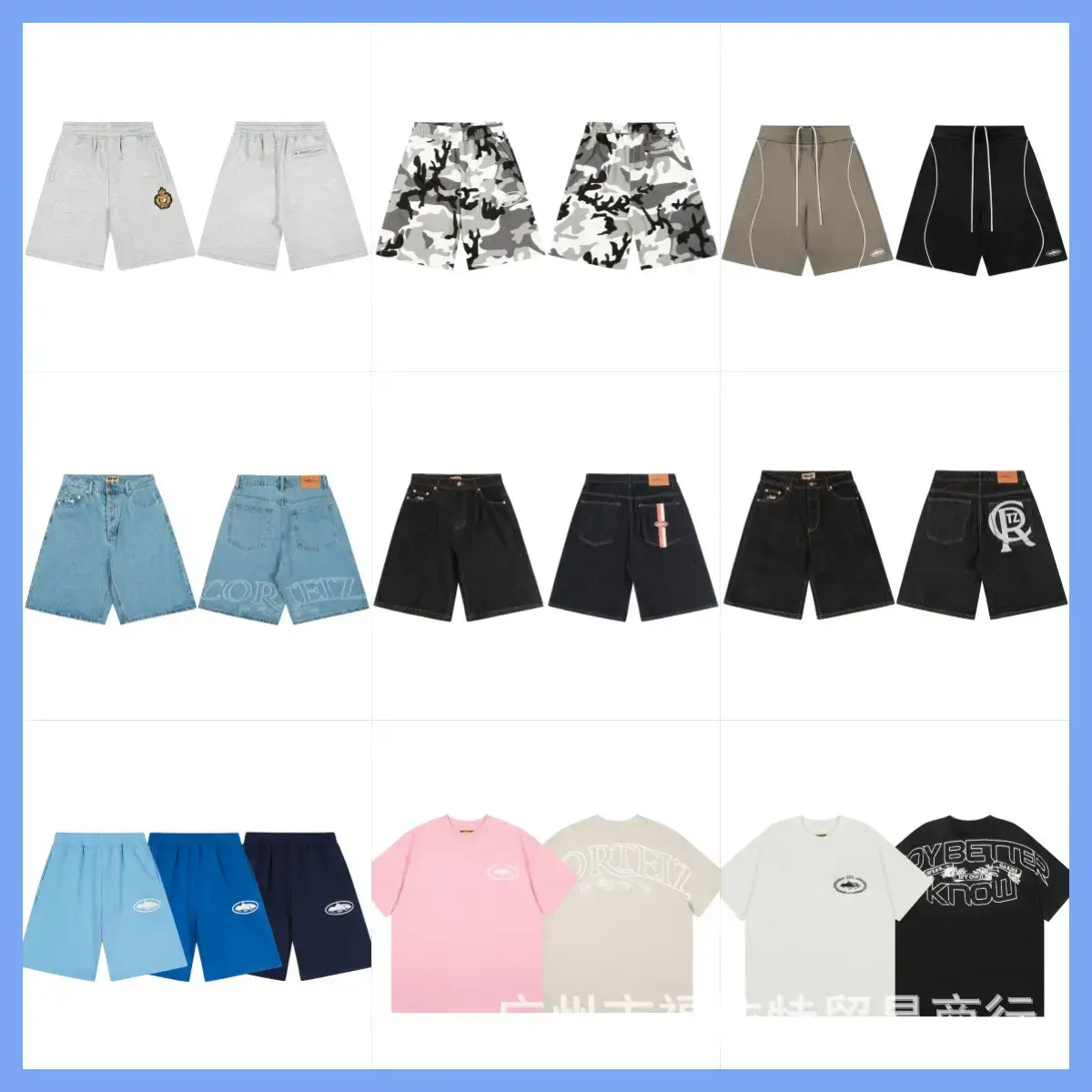 Cross-Border Cort New Collection Ship Print Logo Shorts Ins Trendy Hip-Hop Skateboard Shorts Casual Men