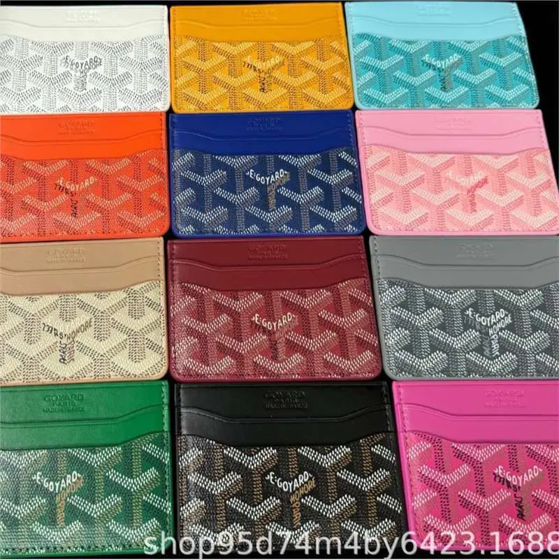 Goyand In-Stock Multi-Card Straight Hair Card Holder Gey Bag Light Luxury Dog Tooth Card Storage Big Brand Gift Box