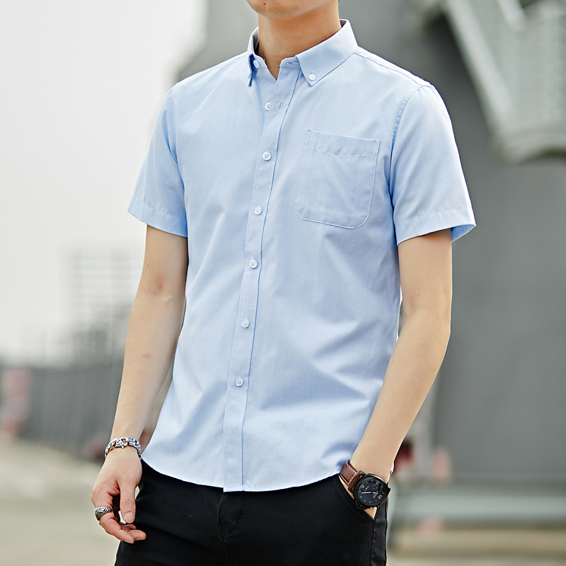 Shirt Men's Short-sleeved Summer New Korean Fashionable Cotton White Men's Shirt Non-ironing Business Casual Top Men's Wear