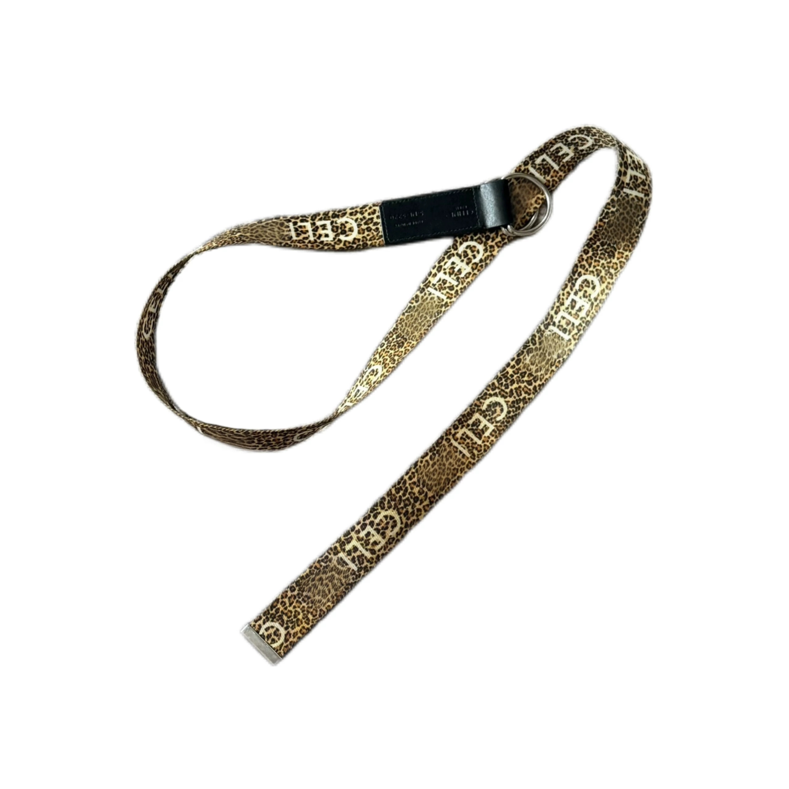 (Rare) Opium Celi 21Ss Leopard Print All-Over Logo Woven Double-Ring Belt, a Stylish Accessory Foto QC de TAOBAO na Qualit.ly
