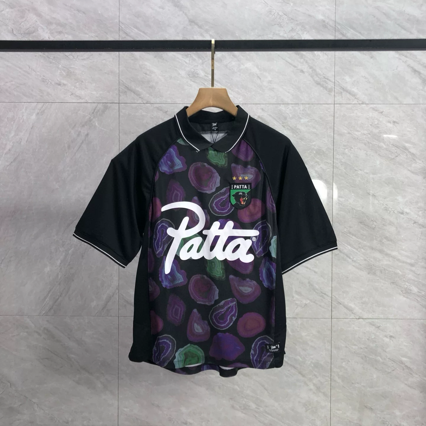 PATTA digital 24 embroidered Samsung badge lapel short sleeved Polo football jersey