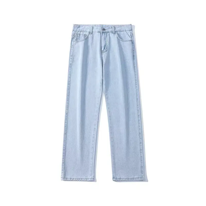 Ice Silk Jeans Men's 2024 New American Style Loose Casual Straight Pants Men's Trendy Pendant Thin Pants