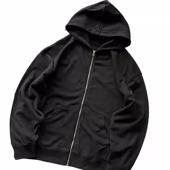 Left Galadi embroidered white block three color zipper hoodie 11111402