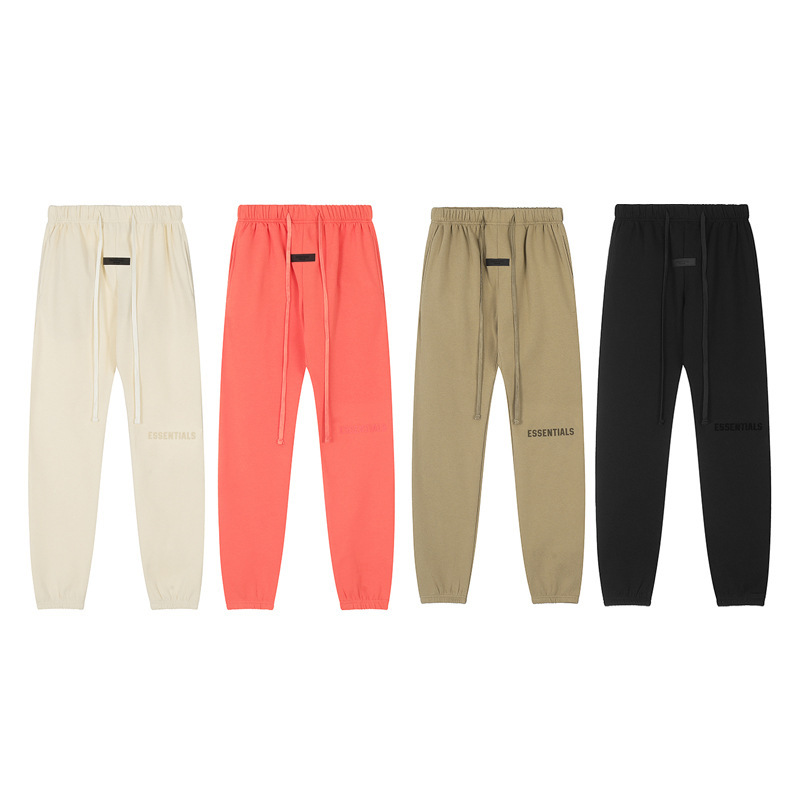 Essentials 2023 New American Loose Trendy Brand Sweatpants Flocked Casual Pants for Men and Women Autumn and Winter Fog