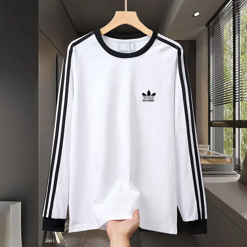 Is5826 Clover Embroidered Long-Sleeved T-Shirt Outer Layer Casual Sports Sweatshirt Men's and Women's Spring & Fall Pullover