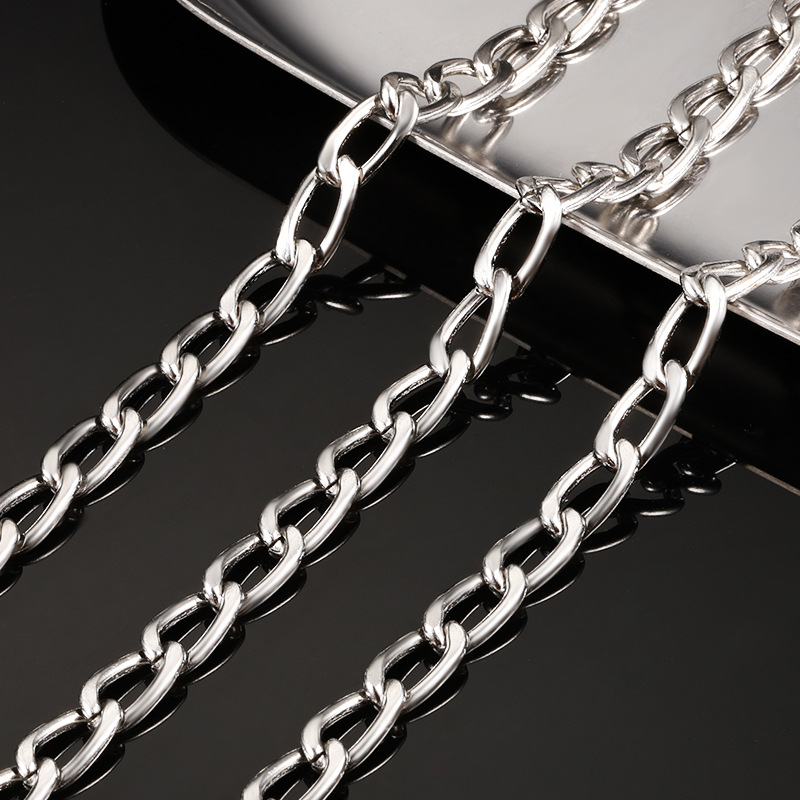 Stainless Steel Chain Extended Nk Chain Clothes Bag Chain DIY Jewelry Accessories Fashionable Titanium Steel Punk Accessories Hanging Chain