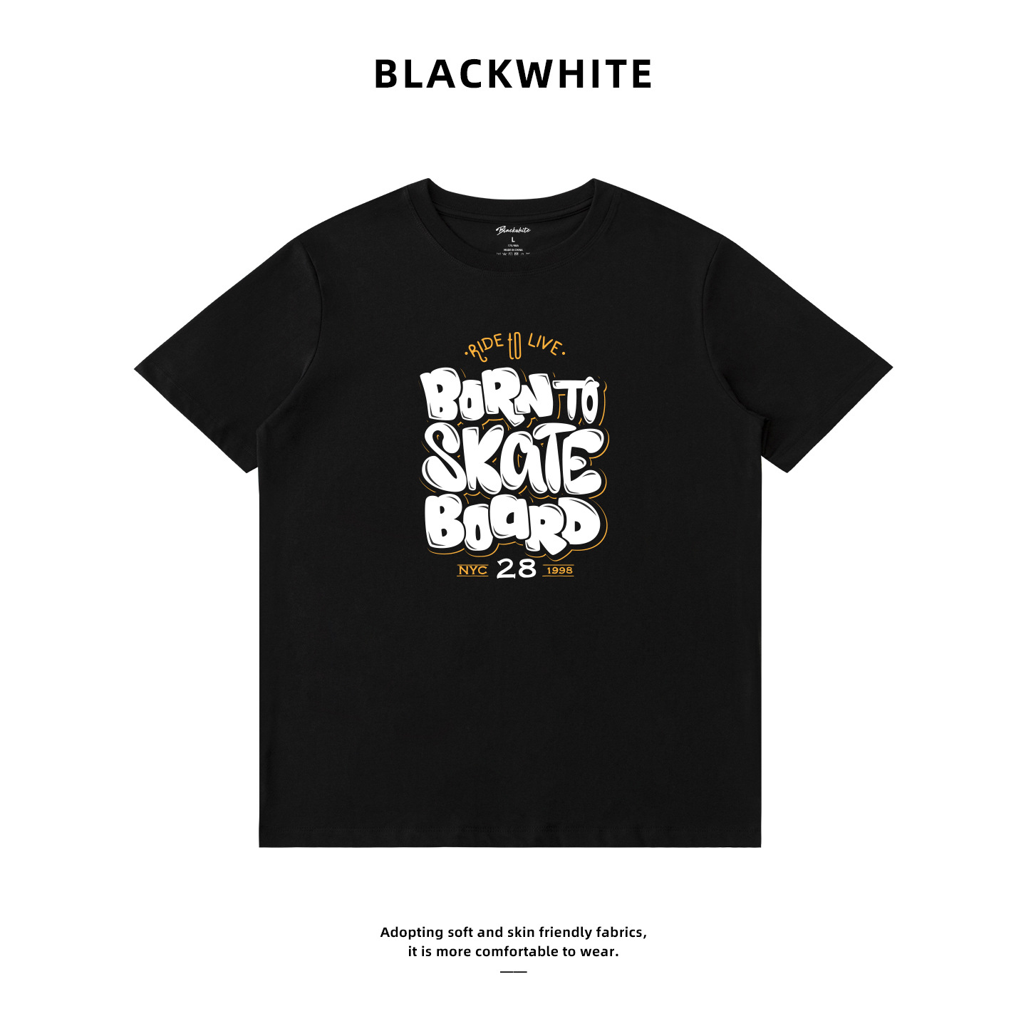 Direct Supply from the Source, Short-Sleeved Printed T-Shirt, Creative and Personalized English-Style Loose Half-Sleeved Top, Summer Ready Stock Direct Delivery 129