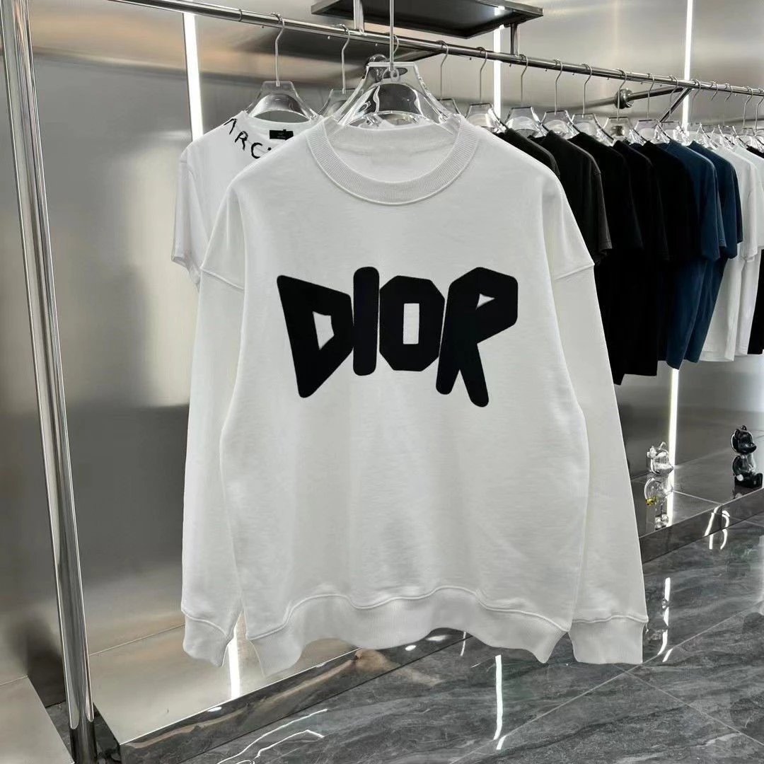 High-end Couple's Autumn and Winter European Station Fashion Brand DR Letter Printed Round Neck Hoodie Trendy Men's and Women's Same