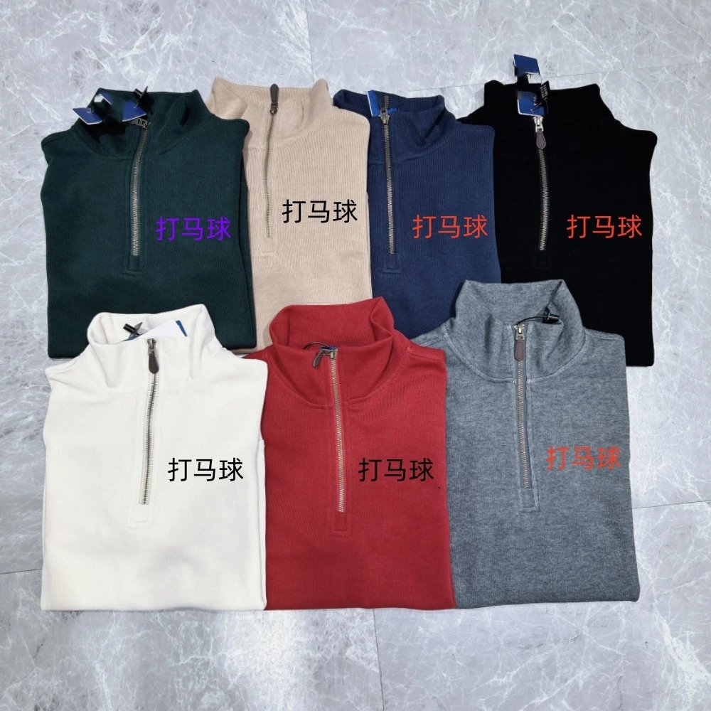 26-year-old spring and autumn men's and women's semi-high-neck zipper sweaters playing POLO shirts couples students embroidered high-neck cardigan Fotografie QC de pe WEIDIAN pe Qualit.ly
