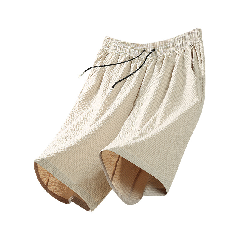 Cross-Border Ice Silk Quick-Dry Shorts for Men, Summer Five-Point Mid-Length Pants, American Style Cool Loose Casual Sports Beach Pants for Men