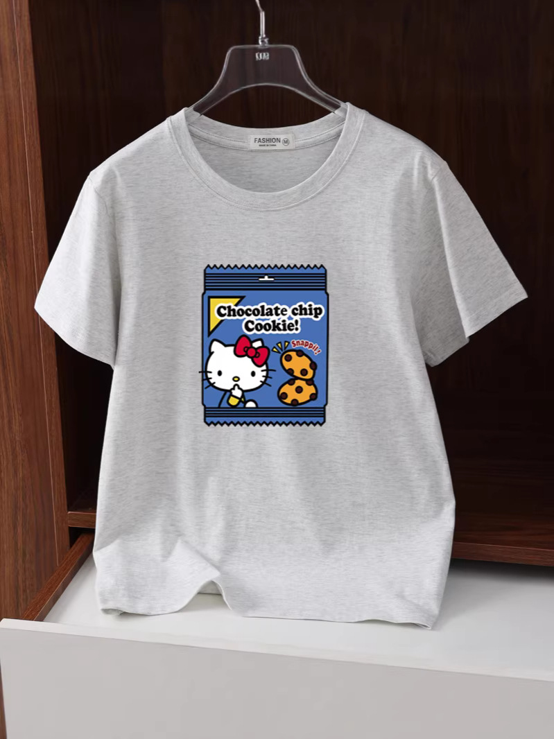 Pure Cotton Short-Sleeved T-Shirt for Women, Summer New Style, Korean Style Trendy Casual Basic Style Women's Half-Sleeved Tops Wholesale