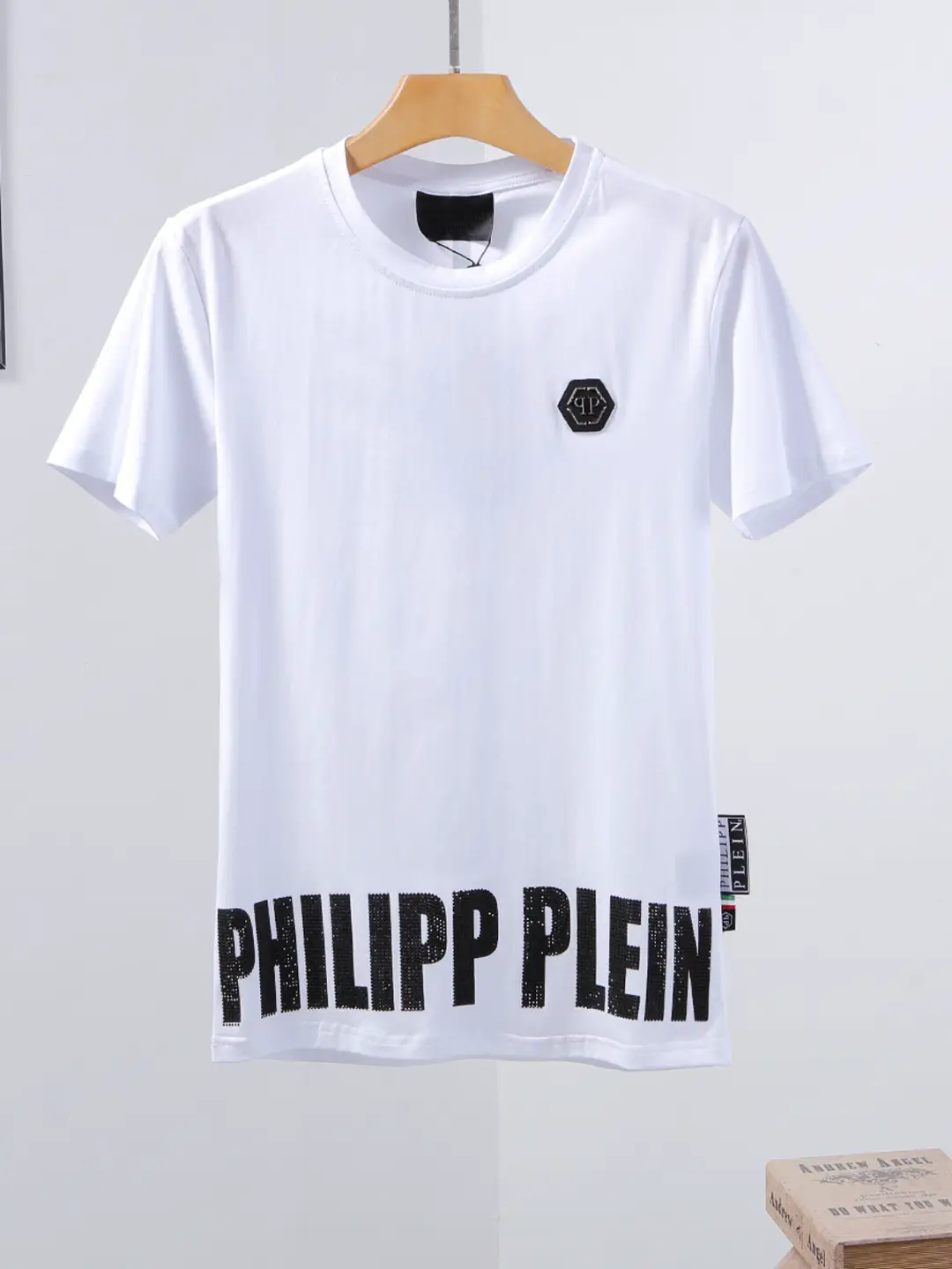 Fashion 2024 Summer Trendy Brand Short Sleeve T-Shirt Men's Wear Trendy letter Hot Diamond Philip pure cotton Fashion Round Neck Tops