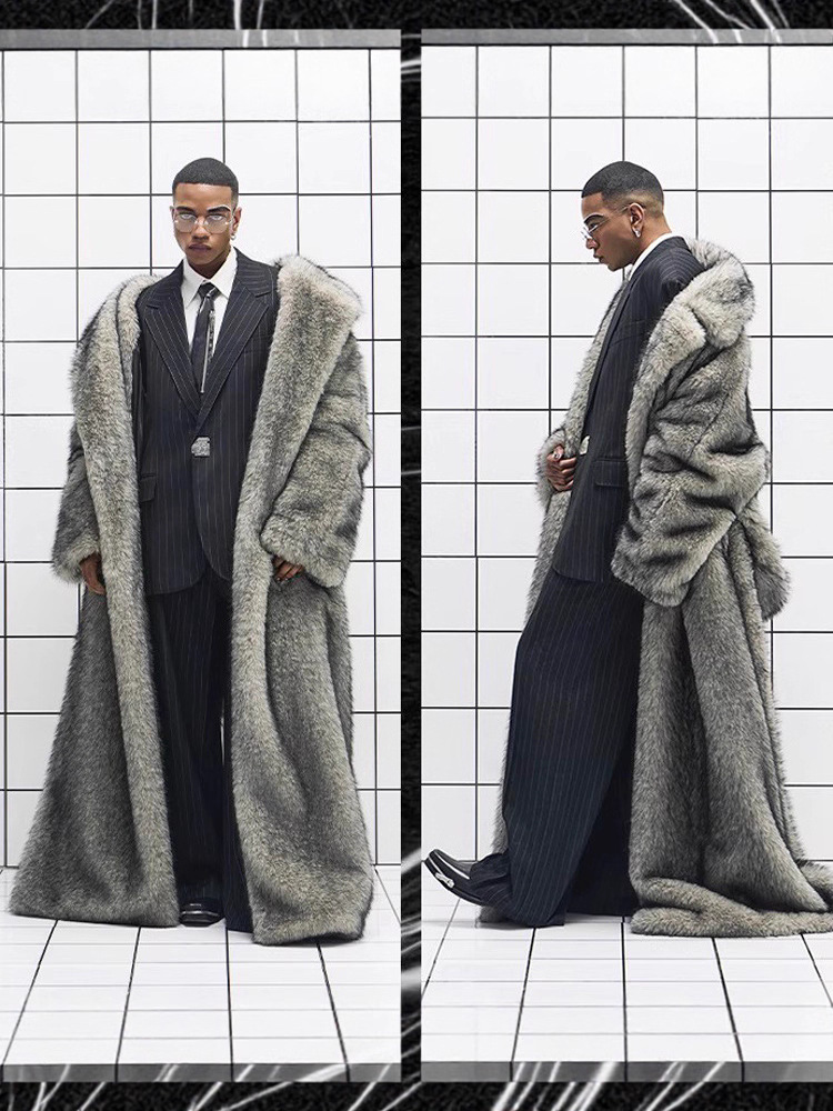Amazon Cross-Border Aliexpress Fur Manufacturer Artificial Fur Russian Long Warm Business Men's Jacket Coat QC-foto från 1688 på Qualit.ly