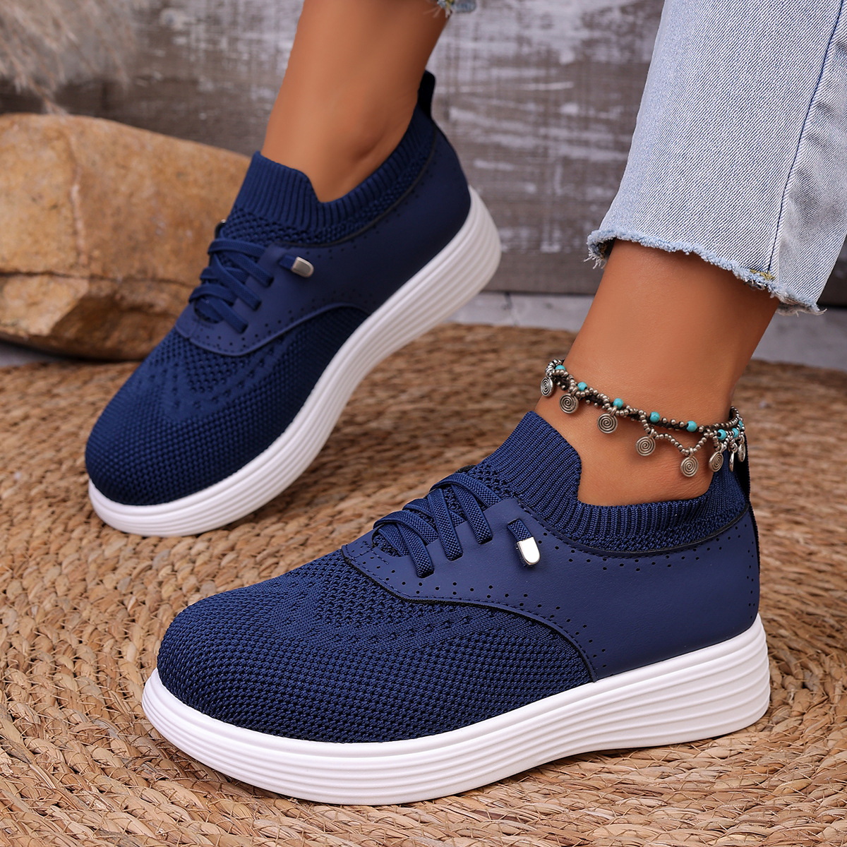 Spring New Large-Size Cross-Border Live-Stream Casual Women's Shoes, Lightweight Shock-Absorbing Slip-On Loafers, Lazy Shoes