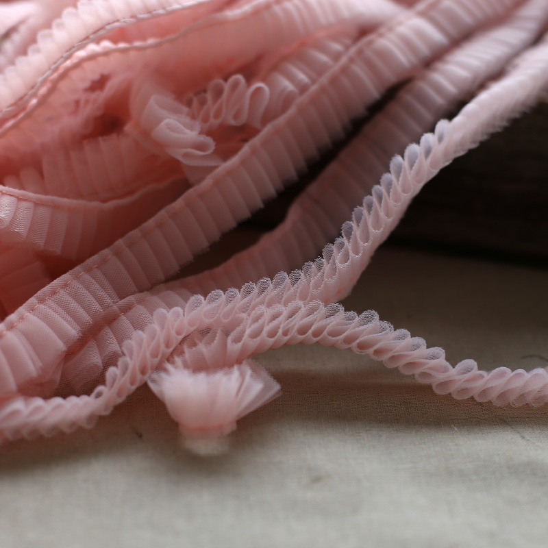 1.6CM double-layer encryption mesh lace pleated cuff hair accessories lace DIY skirt neckline fashion fabric trim