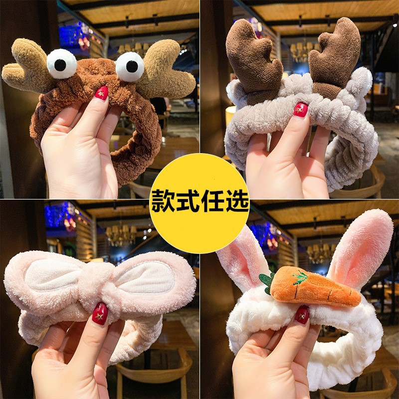 Face mask antler hair band Simple headband female headband cute Internet celebrity headband hair binding bundle South Korea headdress
