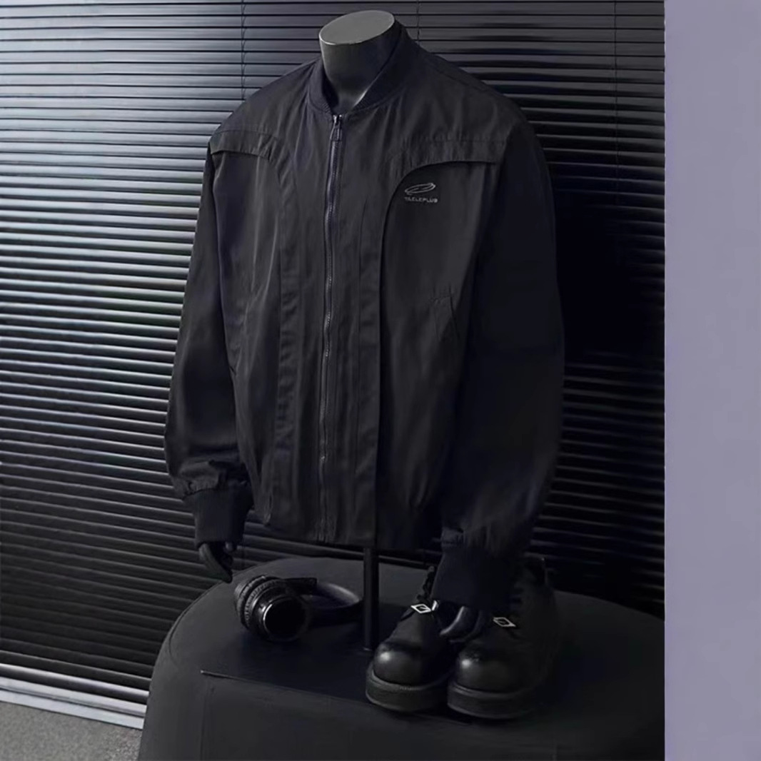 2025 American Retro Deconstructed Curved Bomber Jacket Trendy Spring New Jacket Loose Couple Jacket