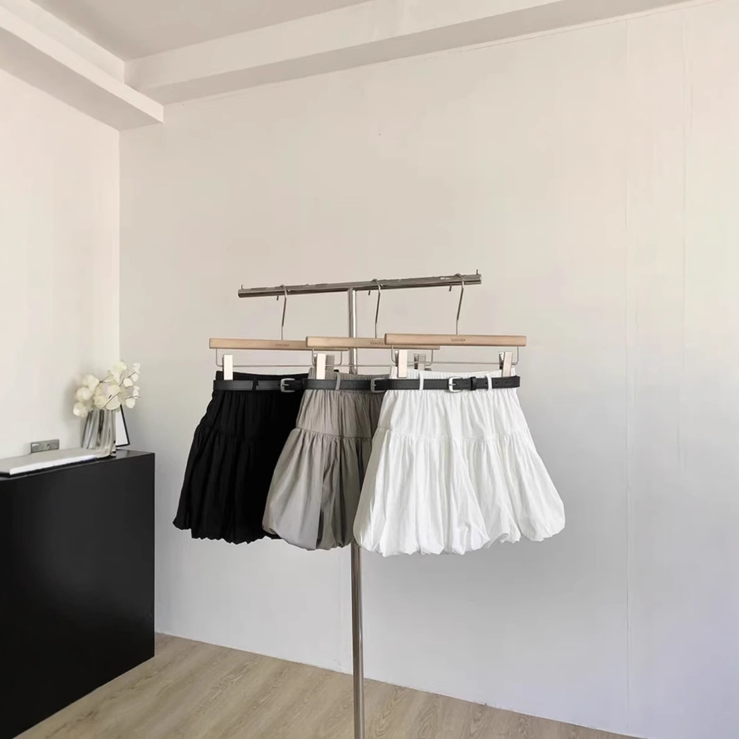 Grey Flower Bute Skirt Skirt Women's 2025 New Cloud Pantoute Skirt High Waist A- line Small Lantern Skirt