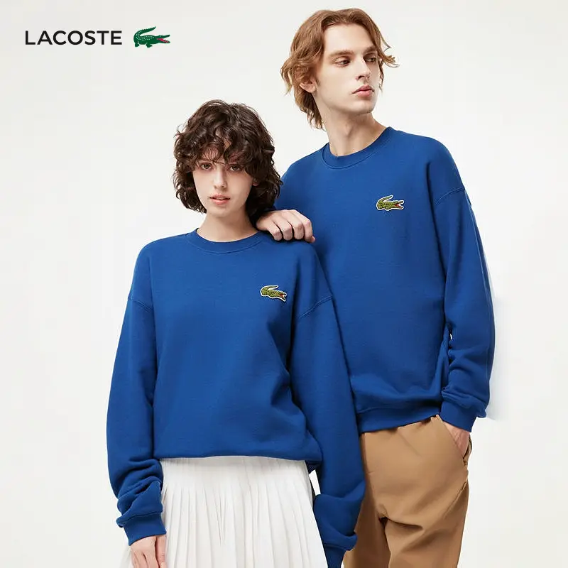 Lacoste French Crocodile Same Style for Men and Women Autum Loose pure cotton Round Neck Long sleeves Sweatshirt | Sh2741