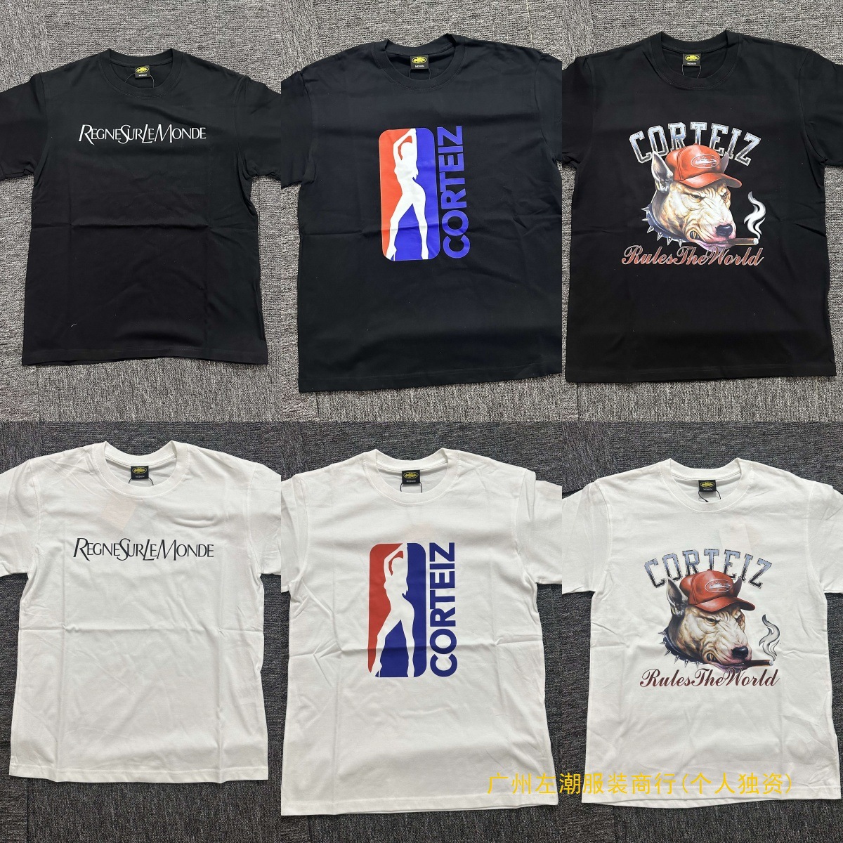 2025 New Cortiez Short-Sleeved Alcatraz T-Shirt Rslm Letter Round Neck American Nda Casual Loose Half-Sleeve