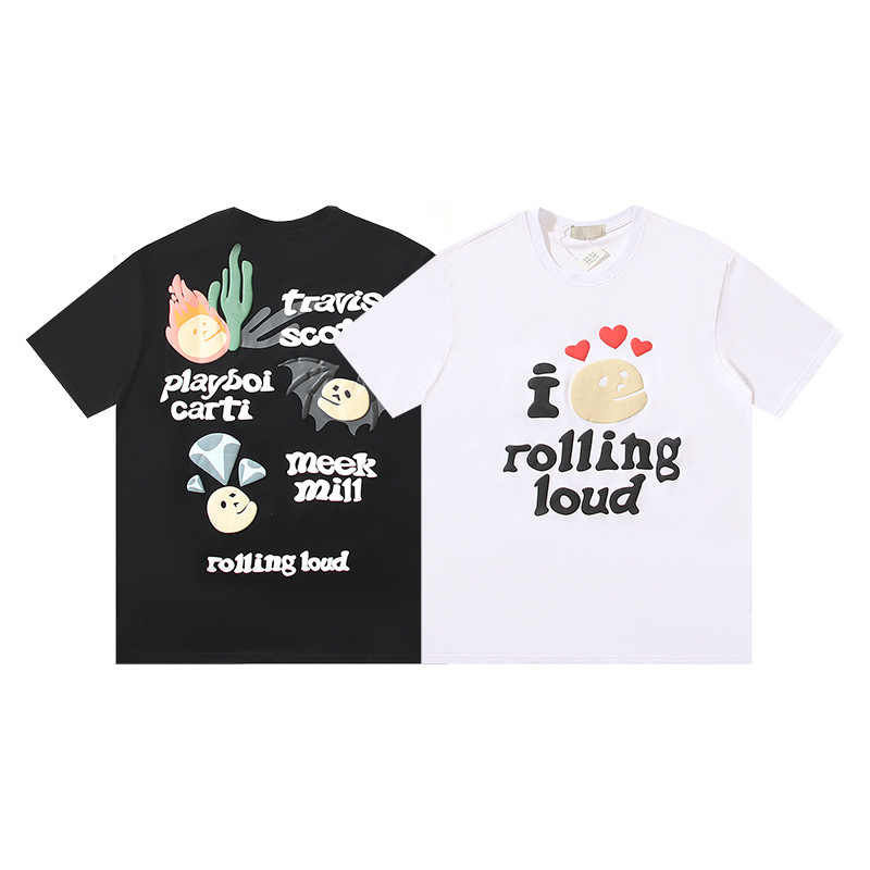 2024 Summer New BP Broken Planet Foaming Letter Printed Short-sleeved T-shirt Men's and Women's European Fashion Style