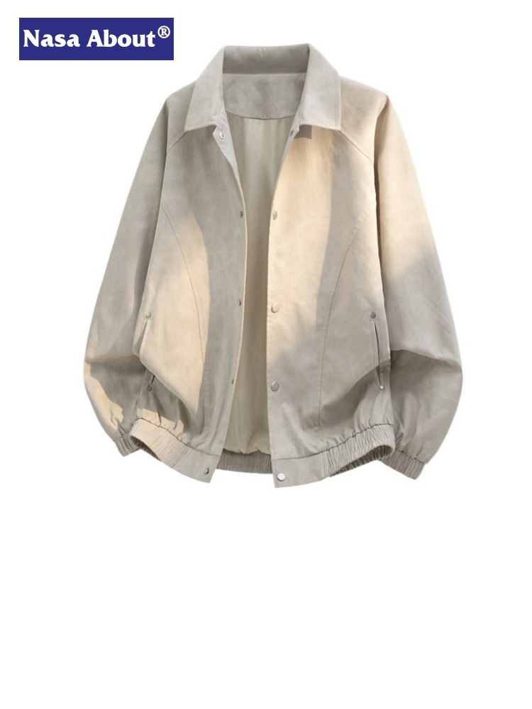 Nasa about New Spring Men's Clothing, Autumn Basic Workwear Lapel Jacket, Loose Cardigan, Trendy Brand Outerwear