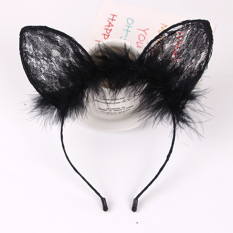 Lingering Smoke Lingerie Accessories Korean Style Cat Ears qqny Hair Band Cute Sexy Black New Plush Hair Card