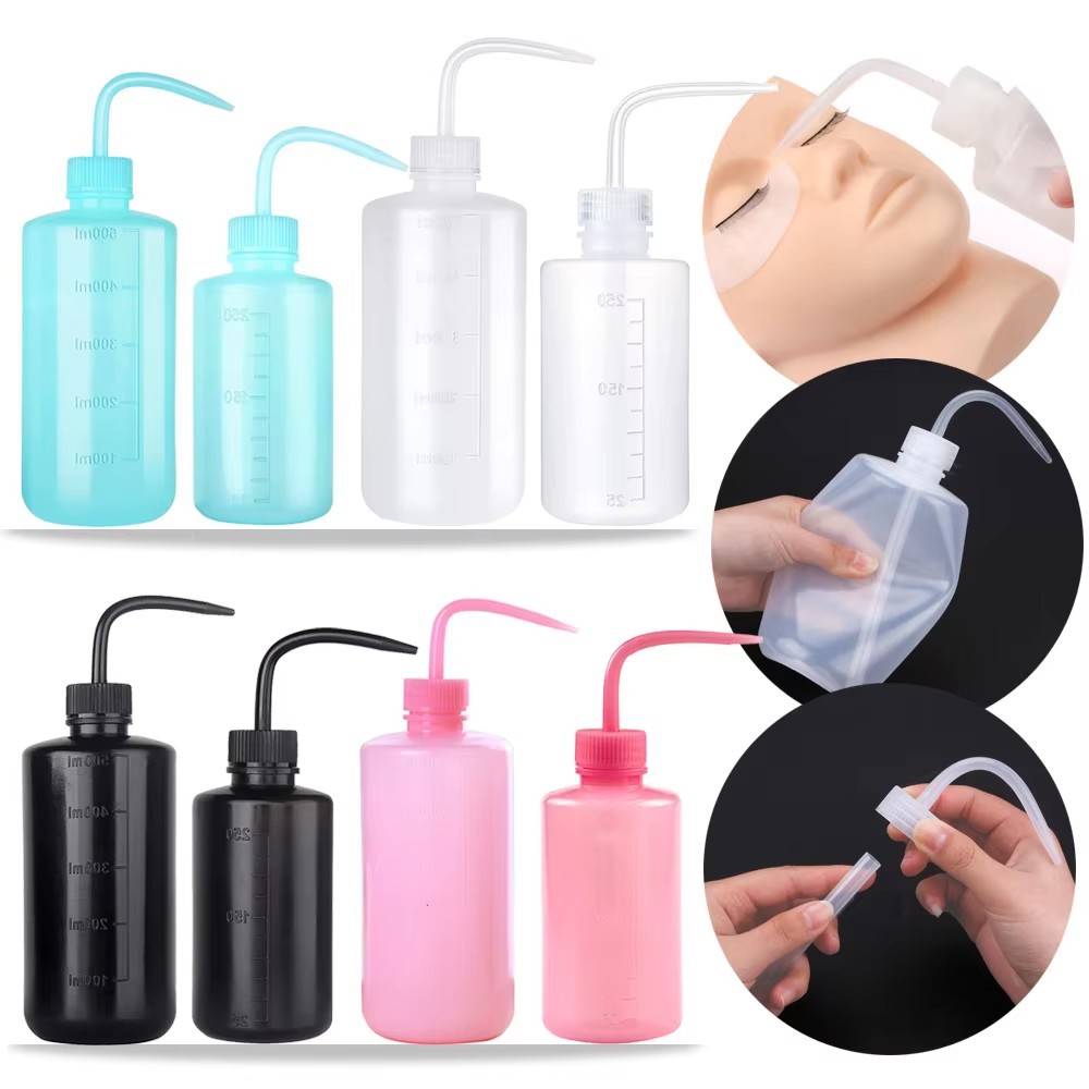 Wholesale grafting eyelash 250ml curved mouth pot with scale false eyelash rinse pot curved mouth eyelash cleaning bottle