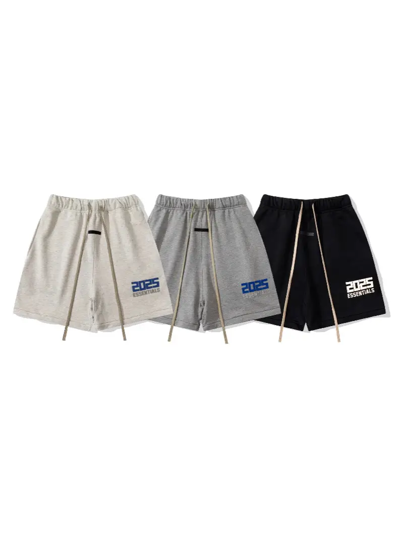 Fear of God25 New Essentials Alphanumeric Printed Double Yarn Pure Cotton Shorts for Men and Women
