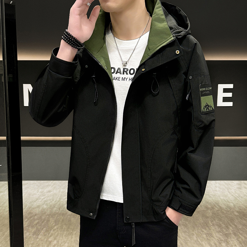 Men's Jacket Spring and Autumn 2025 Spring New American Style Outdoor Tooling Hooded Casual Jacket Men's Wear