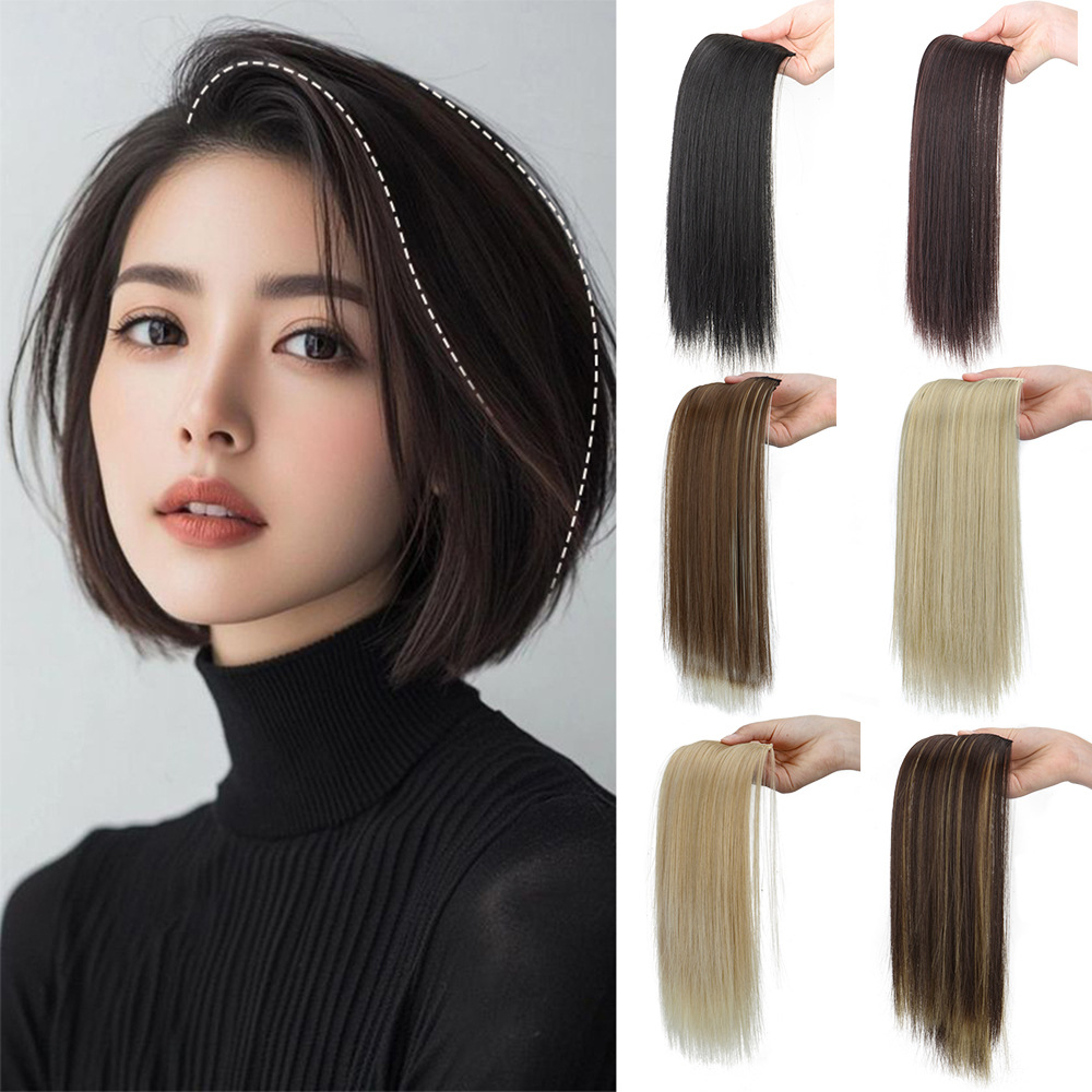 Wig piece additional quantity fluffer invisible artificial human hair root patch light and thin seamless pad hair piece overhead reissue piece