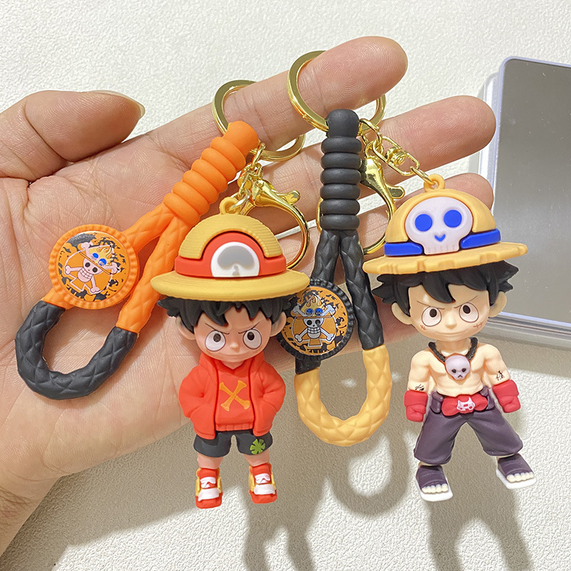 Dress-up Woven Luffy Ace One Piece Key Chain Doll Key Chain Accompanying Gift Pendant Small Jewelry