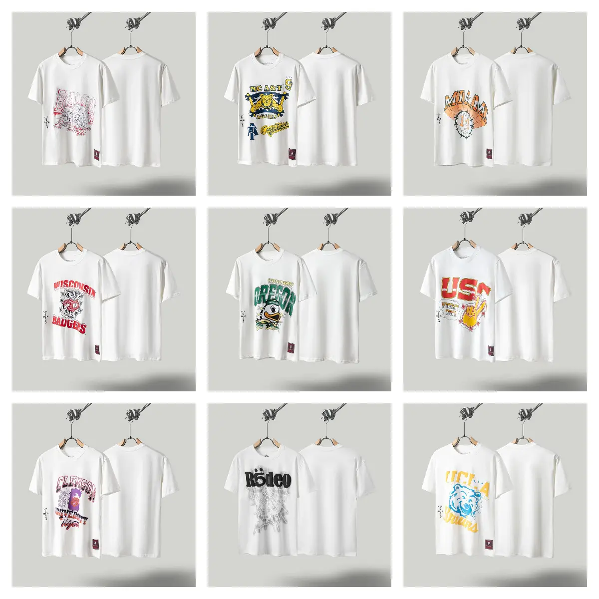 2025 Summer new cross-border foreign trade Travis Scott Cactus Jack abstract pattern short sleeve T-shirt