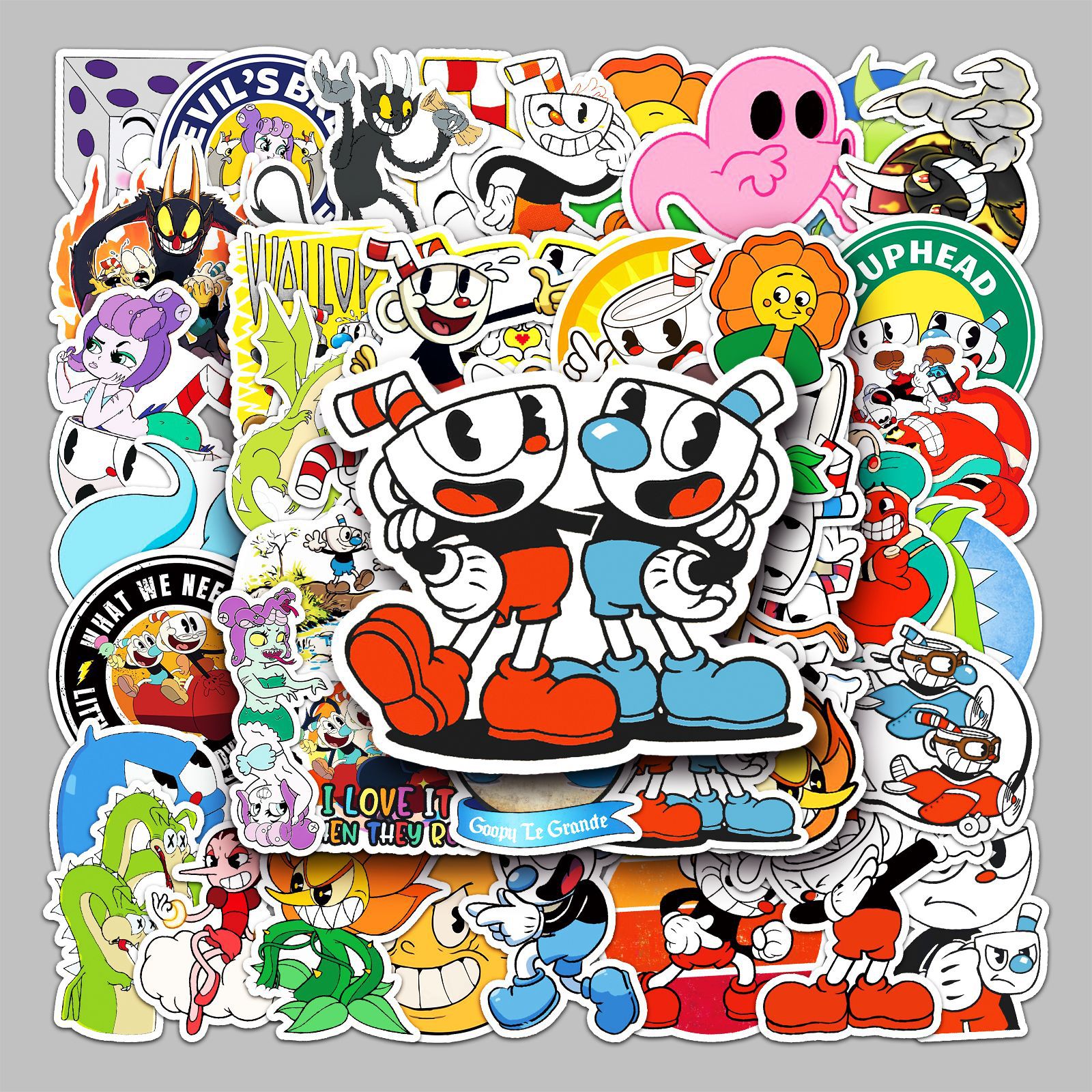 50 Teacup Head Animation Cartoon Creative Luggage Waterproof Graffiti Sticker Scooter Computer Tablet Decoration