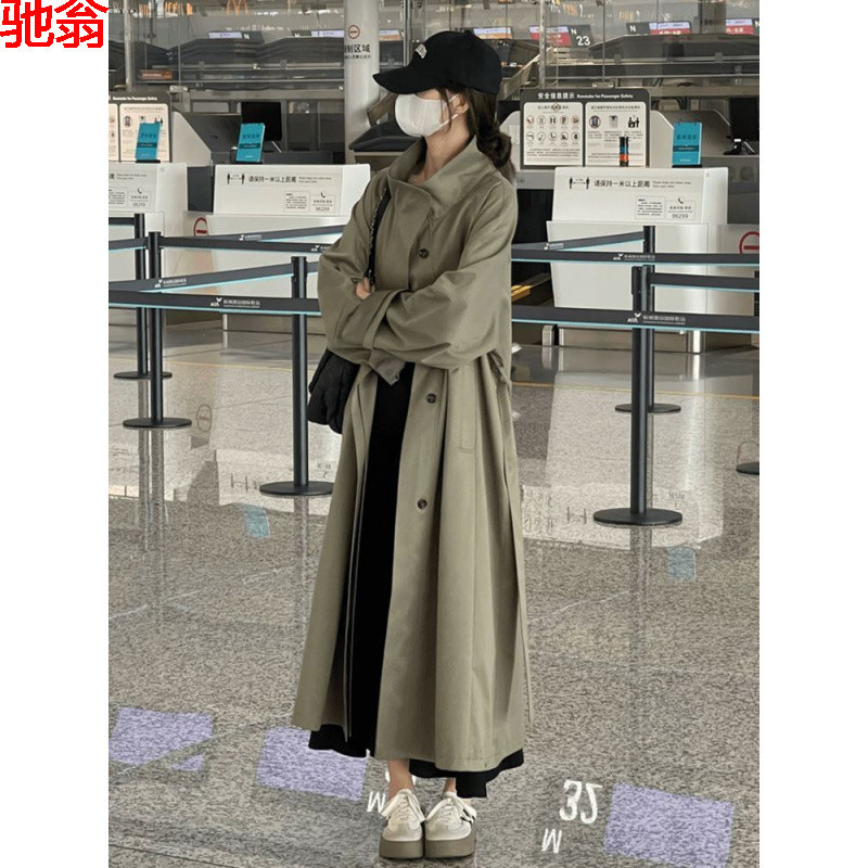 W9Q Korean Style Lazy Wind Dressing Loose Coat Women's Autumn New Style Small High-end Casual Long Coat