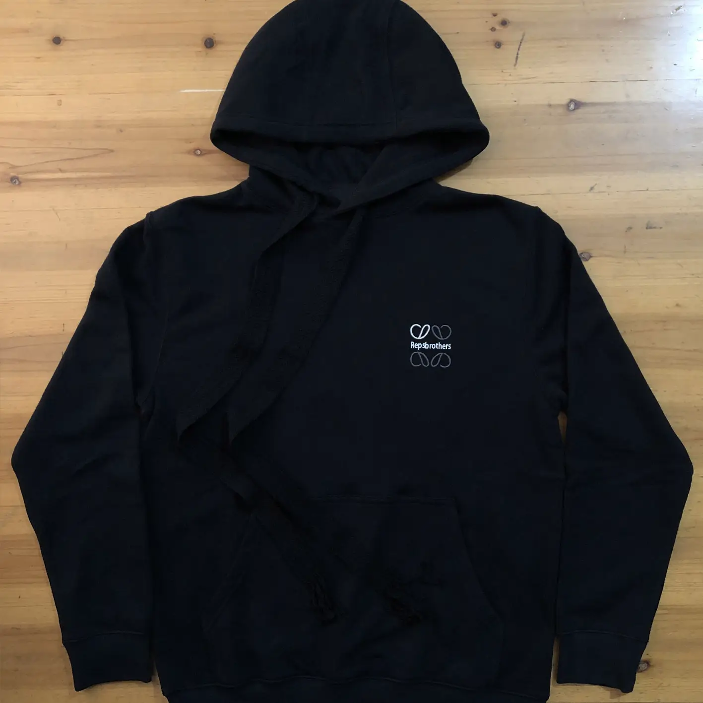 Repsbrothers Black Hooded Sweatshirt