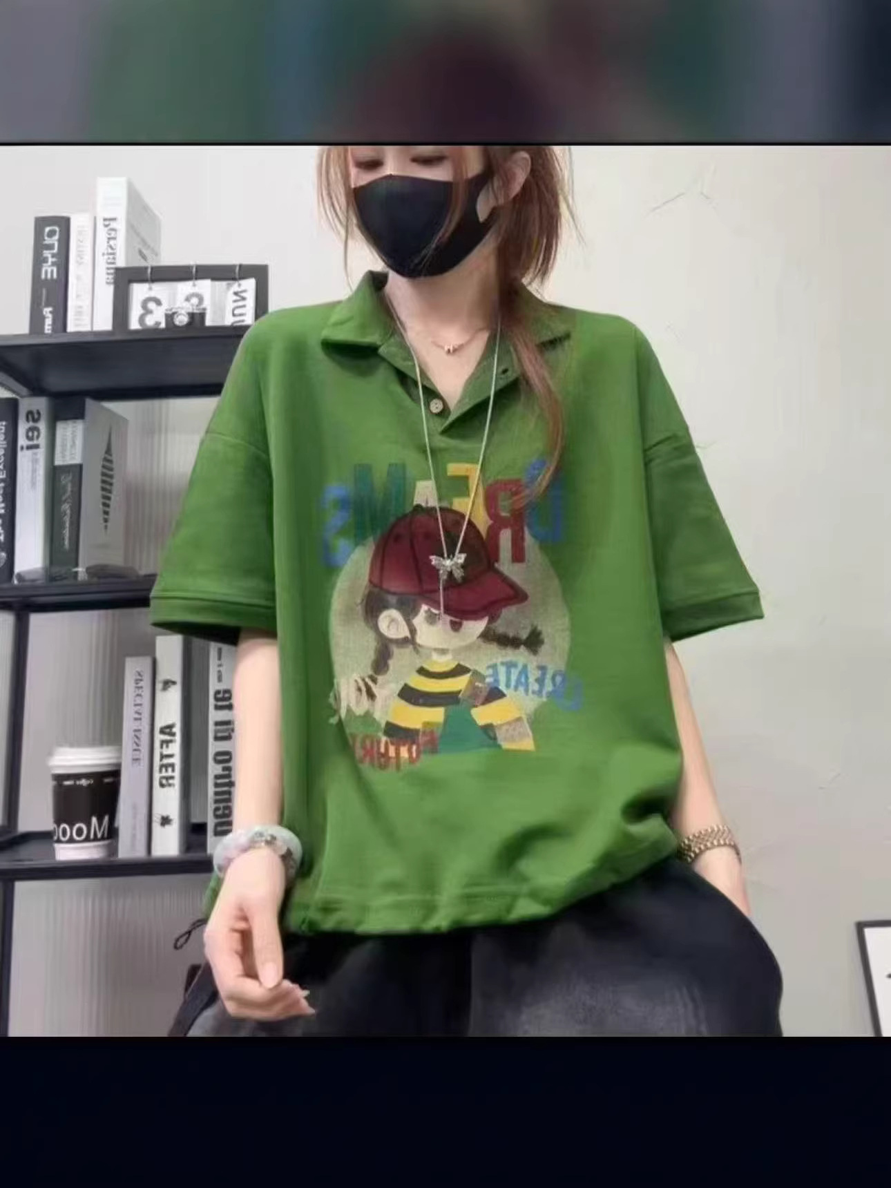 26 Summer Style T-Shirt Short-Sleeved Women's Loose Casual Korean Style College Style Lapel Letter Printed Girl's T-Shirt Top Half-Sleeved