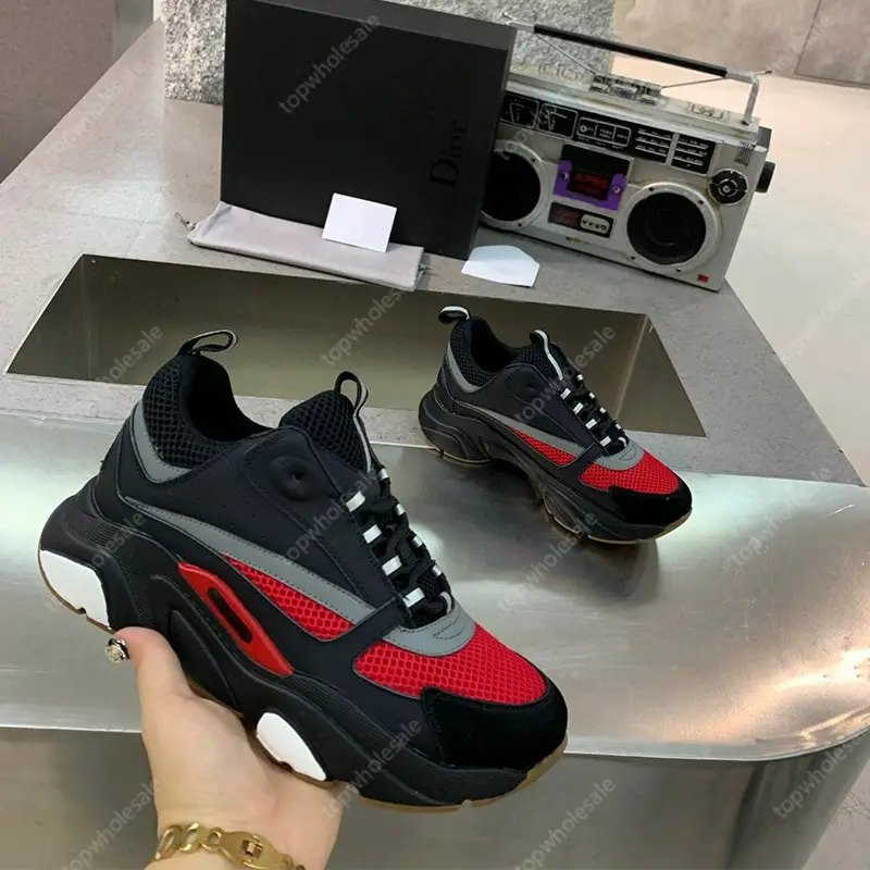 Spot B22 Cross border Couple Shoes Breathable Mesh Thick Bottom Casual Versatile Genuine Leather Comfortable Lightweight Running Shoes