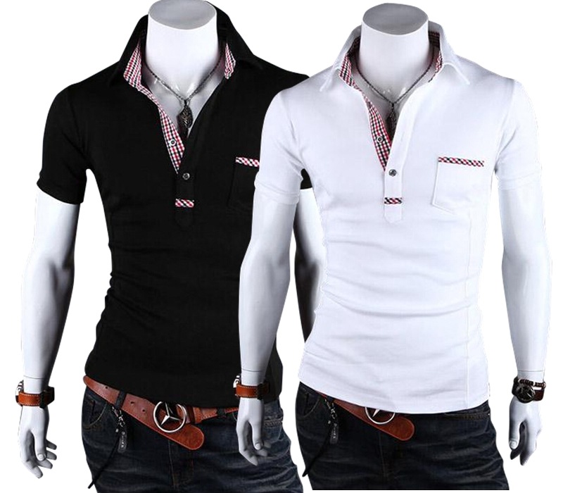 Foreign Trade AliExpress Men's 2023 Men's Korean Short-sleeved Polo Shirt Youth Casual Large Size Trendy Base Shirt