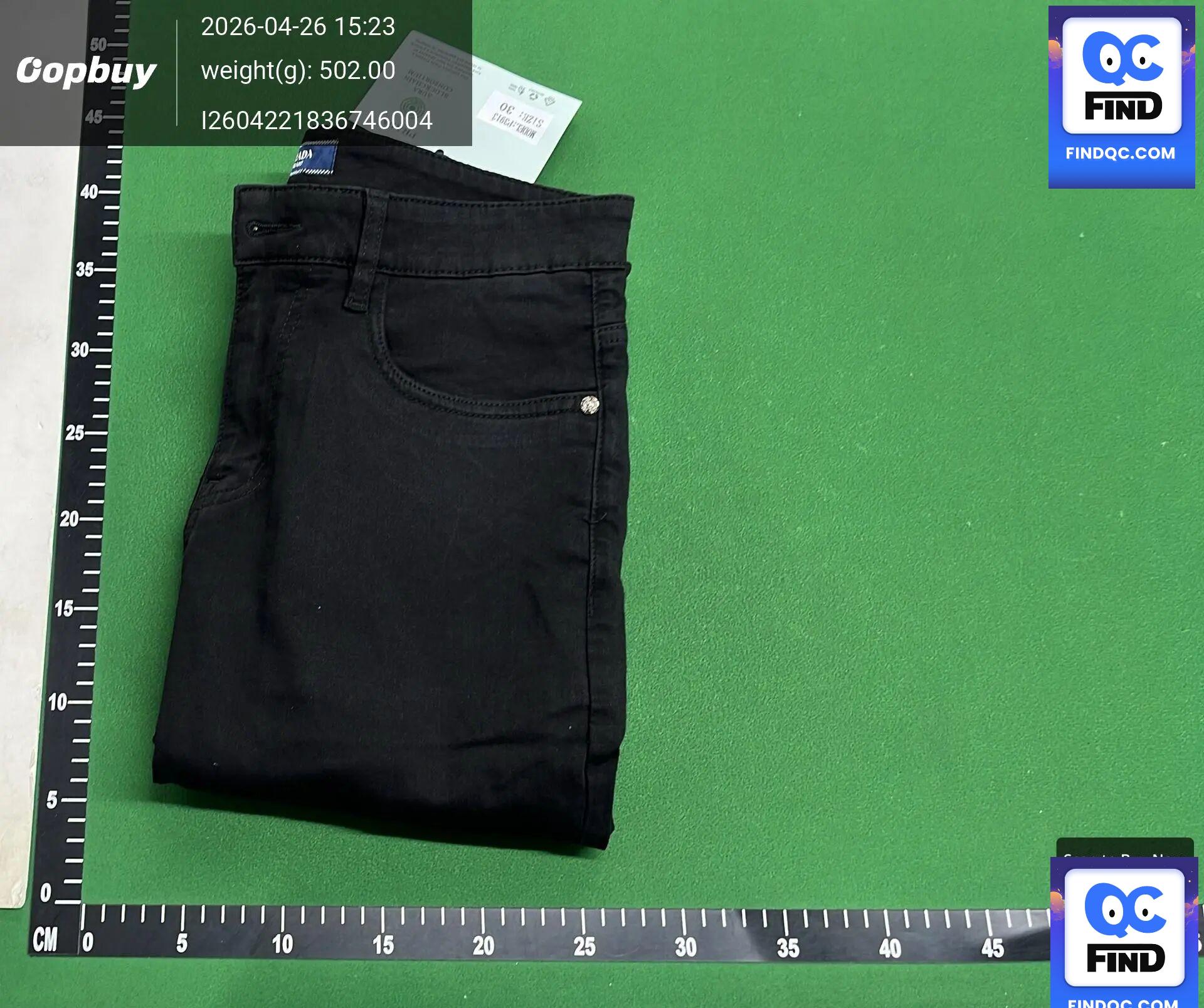 Prada Triangle Logo Black Jeans QC