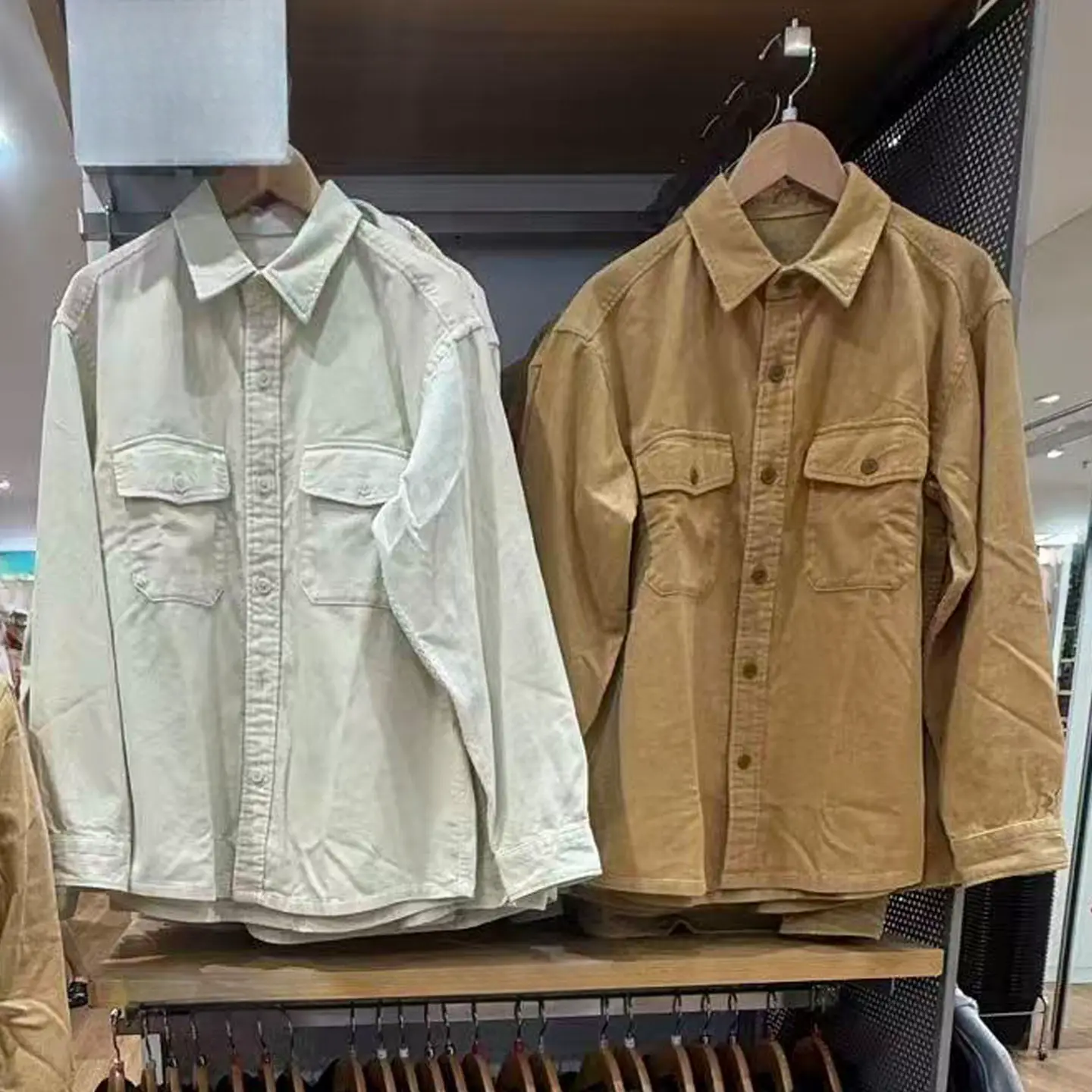 Autumn New Men's Corduroy Work Shirt Fashionable Long-Sleeved Shirt Thin Jacket E472897/480295