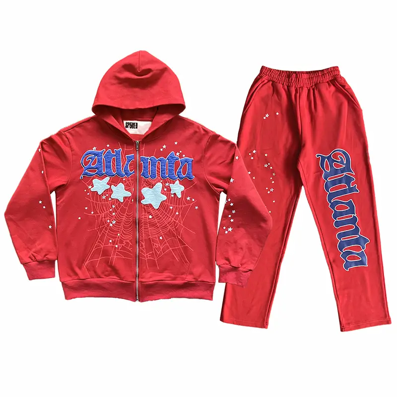 Sp5Der Worldwide 555555 Atlanta Hoodie Star Casual Pants and Sweatshirt Set