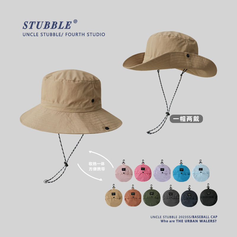 New Fisherman Hat Men's and Women's Mountaineering Sunshade Basin Hat Quick-drying Waterproof Lightweight Foldable Bag Big Brim Sunscreen Hat