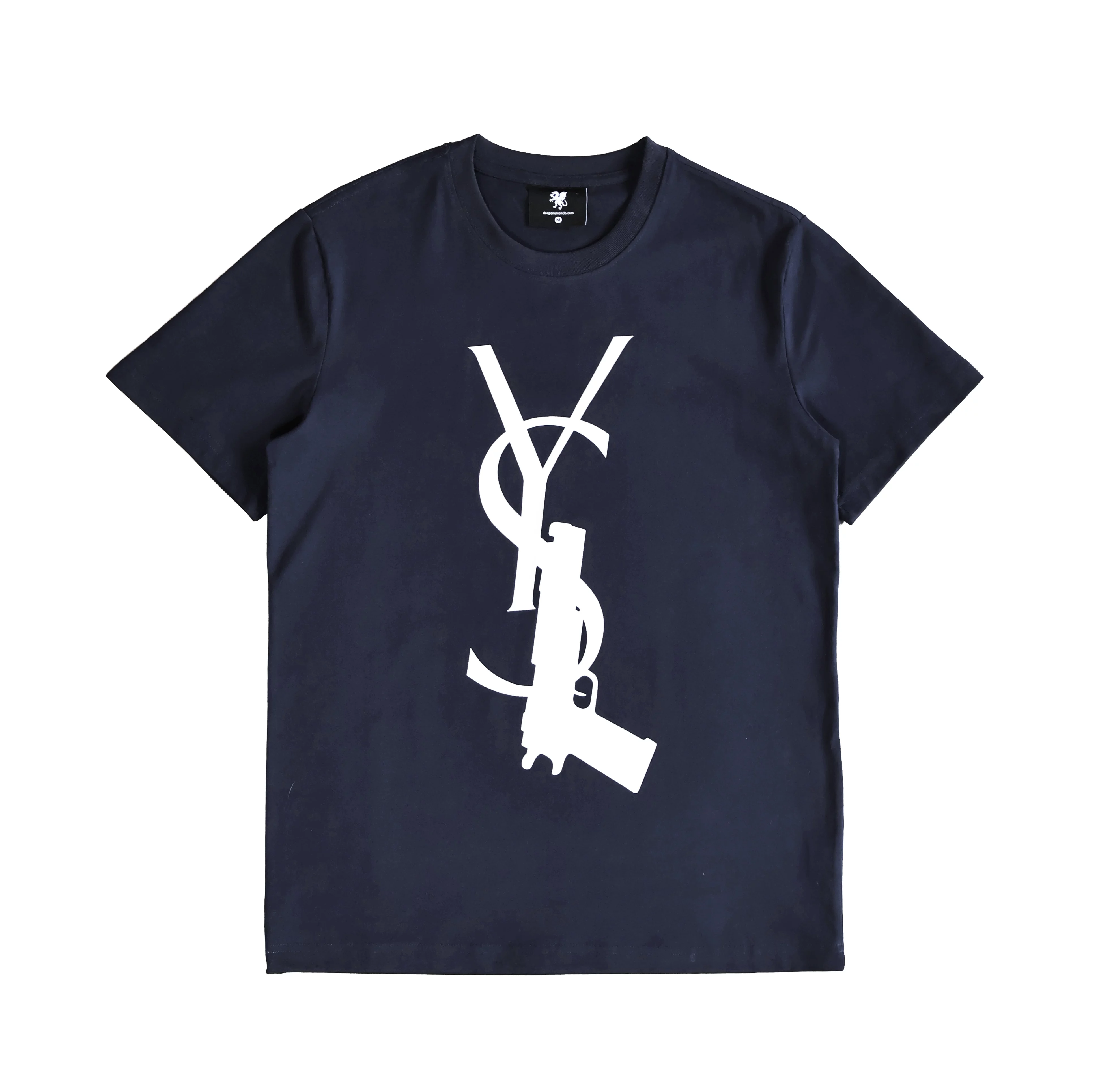 Slim Fit Trigger Monogram Tee - Navy修身扳机字母藏蓝短袖t恤